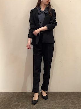 「アイテム（ノーカラージャケット）」を使った、BRICK HOUSE by Tokyo Shirts 宮原ステラタウン店さん（レディース・166cm）の秋コーディネート