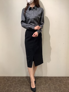 「アイテム（ビジネスシャツ）」を使った、BRICK HOUSE by Tokyo Shirts 宮原ステラタウン店さん（レディース・166cm）の秋コーディネート