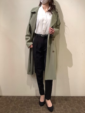 「BRICK HOUSE by TOKYO SHIRT」｜「アイテム（トレンチコート）」を使った、BRICK HOUSE by Tokyo Shirts 宮原ステラタウン店さん（レディース・166cm）の冬コーディネート