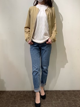 「BRICK HOUSE by TOKYO SHIRT」｜「アイテム（ブルゾン）」を使った、BRICK HOUSE by Tokyo Shirts 宮原ステラタウン店さん（レディース・166cm）の春コーディネート