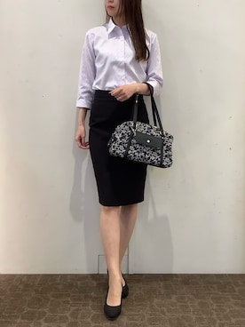 「アイテム（ビジネスシャツ）」を使った、BRICK HOUSE by Tokyo Shirts 宮原ステラタウン店さん（レディース・166cm）の秋コーディネート
