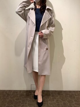 「オケージョン」｜「アイテム（トレンチコート）」を使った、BRICK HOUSE by Tokyo Shirts 宮原ステラタウン店さん（レディース・166cm）の冬コーディネート