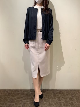 「BRICK HOUSE by TOKYO SHIRT」｜「アイテム（ブルゾン）」を使った、BRICK HOUSE by Tokyo Shirts 宮原ステラタウン店さん（レディース・166cm）の春コーディネート