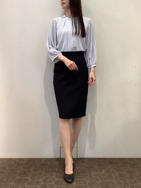 「アイテム（シャツ/ブラウス、シルバー系）」を使った、BRICK HOUSE by Tokyo Shirts 宮原ステラタウン店さん（レディース・166cm）の春コーディネート