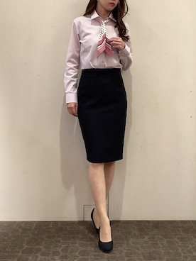 「アイテム（ビジネスシャツ）」を使った、BRICK HOUSE by Tokyo Shirts 宮原ステラタウン店さん（レディース・166cm）の秋コーディネート