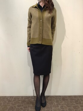 「TOKYO SHIRTS（トウキョウシャツ）の形態安定ノーアイロン レギュラー衿 長袖ビジネスワイシャツ（ビジネスシャツ）」を使った、BRICK HOUSE by Tokyo Shirts 宮原ステラタウン店さん（レディース・166cm）の冬コーディネート