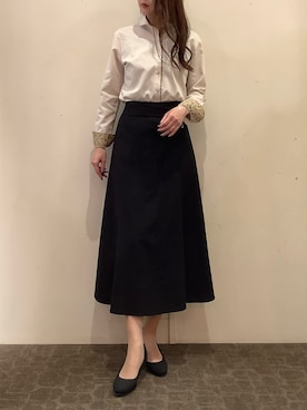 「アイテム（ビジネスシャツ）」を使った、BRICK HOUSE by Tokyo Shirts 宮原ステラタウン店さん（レディース・166cm）の秋コーディネート