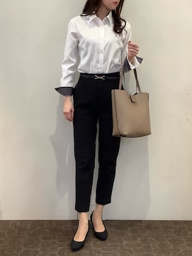 「東京シャツ」｜BRICK HOUSE by Tokyo Shirts 宮原ステラタウン店さん（レディース・166cm）の春コーディネート