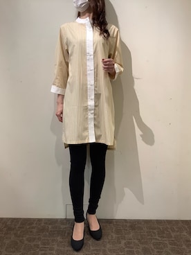 「BRICK HOUSE by TOKYO SHIRT」｜「アイテム（シャツワンピース）」を使った、BRICK HOUSE by Tokyo Shirts 宮原ステラタウン店さん（レディース・166cm）の夏コーディネート