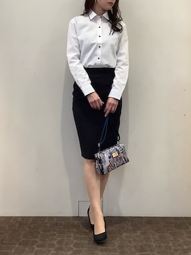 「東京シャツ」｜BRICK HOUSE by Tokyo Shirts 宮原ステラタウン店さん（レディース・166cm）の春コーディネート