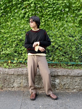 「乱痴気（ランチキ）のアイテム（トップス）」を使った、乱痴気さん（メンズ・170cm）の秋コーディネート
