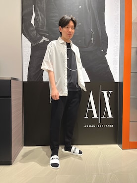 「ARMANI EXCHANGE（アルマーニエクスチェンジ）のアイテム」を使った、Riさん（メンズ・175cm）の夏コーディネート