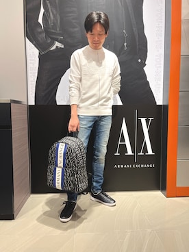 「ARMANI EXCHANGE（アルマーニエクスチェンジ）のアイテム」を使った、Riさん（メンズ・175cm）の夏コーディネート