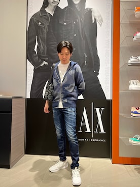 「ARMANI EXCHANGE（アルマーニエクスチェンジ）のアイテム」を使った、Riさん（メンズ・175cm）の春コーディネート