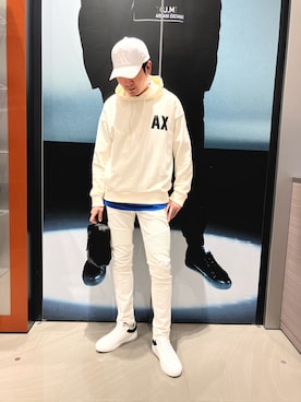 「ARMANI EXCHANGE（アルマーニエクスチェンジ）のアイテム」を使った、Riさん（メンズ・175cm）の冬コーディネート