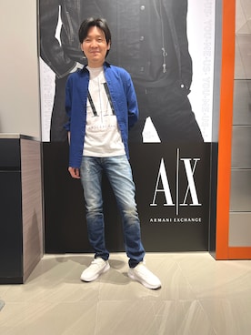 「ARMANI EXCHANGE（アルマーニエクスチェンジ）のアイテム」を使った、Riさん（メンズ・175cm）の夏コーディネート