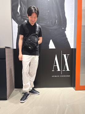 「ARMANI EXCHANGE（アルマーニエクスチェンジ）のアイテム」を使った、Riさん（メンズ・175cm）の夏コーディネート