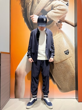 「ARMANI EXCHANGE（アルマーニエクスチェンジ）のアイテム（ノーカラージャケット）」を使った、Riさん（メンズ・175cm）の冬コーディネート