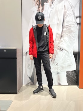「ARMANI EXCHANGE（アルマーニエクスチェンジ）のアイテム」を使った、Riさん（メンズ・175cm）の冬コーディネート