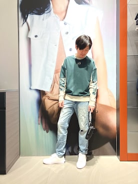 「ARMANI EXCHANGE（アルマーニエクスチェンジ）のアイテム」を使った、Riさん（メンズ・175cm）の春コーディネート