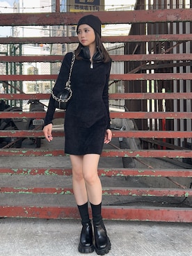 「アイテム（ワンピース）」を使った、miiaさん（レディース・160cm）の秋コーディネート