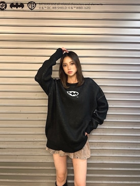 「アイテム（デニムスカート）」を使った、miiaさん（レディース・160cm）の秋コーディネート