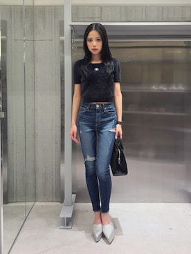 「GYDA（ジェイダ）のアイテム（トップス）」を使った、miiaさん（レディース・160cm）の秋コーディネート
