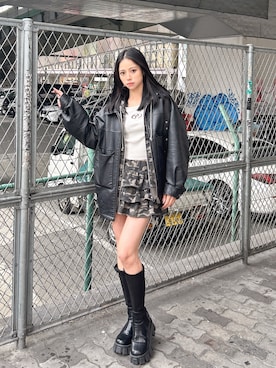 「GYDA（ジェイダ）のアイテム」を使った、miiaさん（レディース・160cm）の冬コーディネート