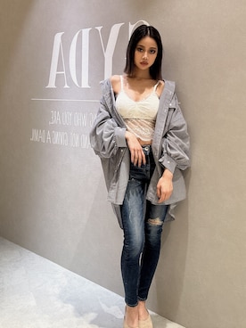 「アイテム（キャミソール）」を使った、miiaさん（レディース・160cm）の春コーディネート