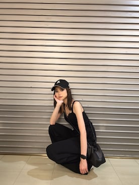 「アイテム（つなぎ/オールインワン）」を使った、miiaさん（レディース・160cm）の夏コーディネート