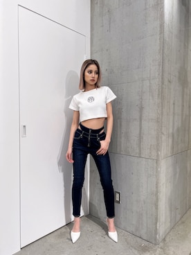 「GYDA（ジェイダ）のアイテム（その他シューズ）」を使った、miiaさん（レディース・160cm）の夏コーディネート