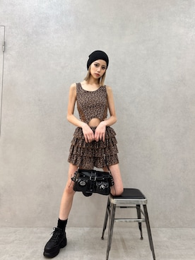 「アイテム（ニットキャップ/ビーニー）」を使った、miiaさん（レディース・160cm）の夏コーディネート