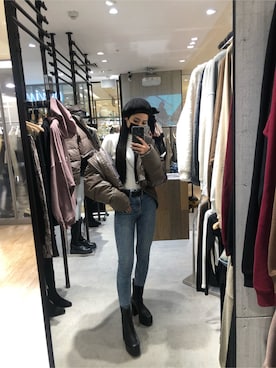 「160cm」｜「アイテム（その他アウター）」を使った、miiaさん（レディース・160cm）の秋コーディネート