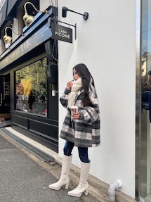 BIG CHECKシャギー ショートチェスターコート｜ジェイダ（GYDA）公式