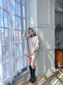 GYDA　 ハーフZIPスウェットトップス GYDA（ジェイダ）の「ハーフZIPショートスウェットTOPS（ニット