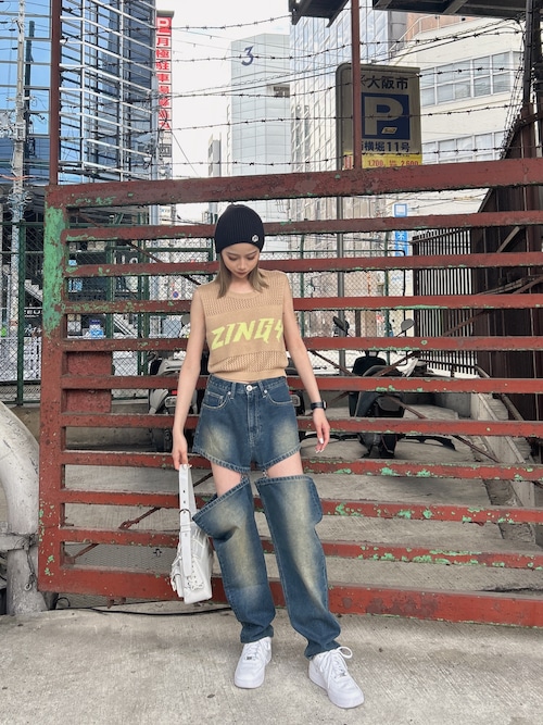 ハイウエスト2WAY Symmetry GYDA INNER CONNECTデニムパンツ