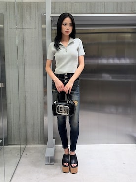 「GYDA（ジェイダ）のアイテム（トップス）」を使った、miiaさん（レディース・160cm）の秋コーディネート