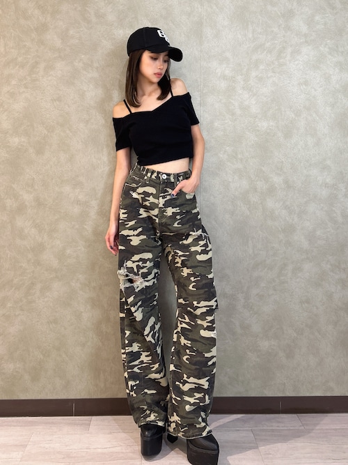 GYDA ジーンズ デニム デニムパンツ ハイウエストGG Stitch