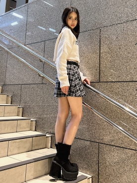 「GYDA（ジェイダ）のアイテム（ブーツ）」を使った、miiaさん（レディース・160cm）の秋コーディネート