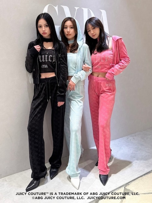 セール】GYDA×Juicy Couture GG JC Emboss Big Bling Velour Hoodie