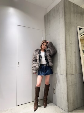 「アイテム（ライダースジャケット、その他）」を使った、miiaさん（レディース・160cm）の秋コーディネート