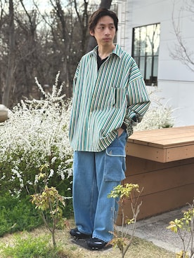 「ARMY TWILL（アーミーツイル）のアイテム（パンツ）」を使った、TGSNBOさん（メンズ・173cm）の春コーディネート
