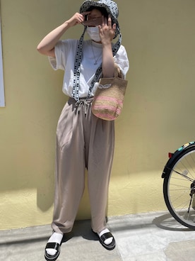 「WC（ダブル シー）のアイテム（帽子）」を使った、lyreumさん（レディース・167cm）の夏コーディネート