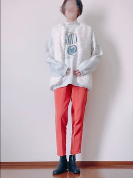 「レイヤードスタイル」｜「しまむら（シマムラ）のアイテム（スウェット）」を使った、ri さん（レディース・169cm）の秋コーディネート