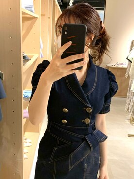 「RESEXXY（リゼクシー）の配色ステッチマーメイドワンピース（ワンピース）」を使った、maikoさん（レディース・167cm）の冬コーディネート