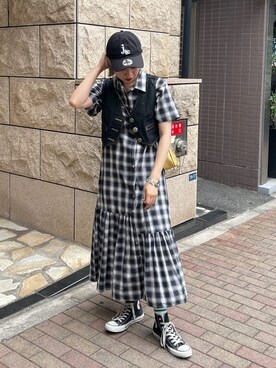 「アイテム（ワンピース、その他）」を使った、SAYAさん（レディース・161cm）の夏コーディネート