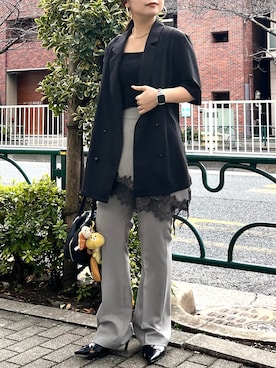 「ELENDEEK（エレンディーク）のアイテム」を使った、harukaさん（レディース・155cm）の春コーディネート