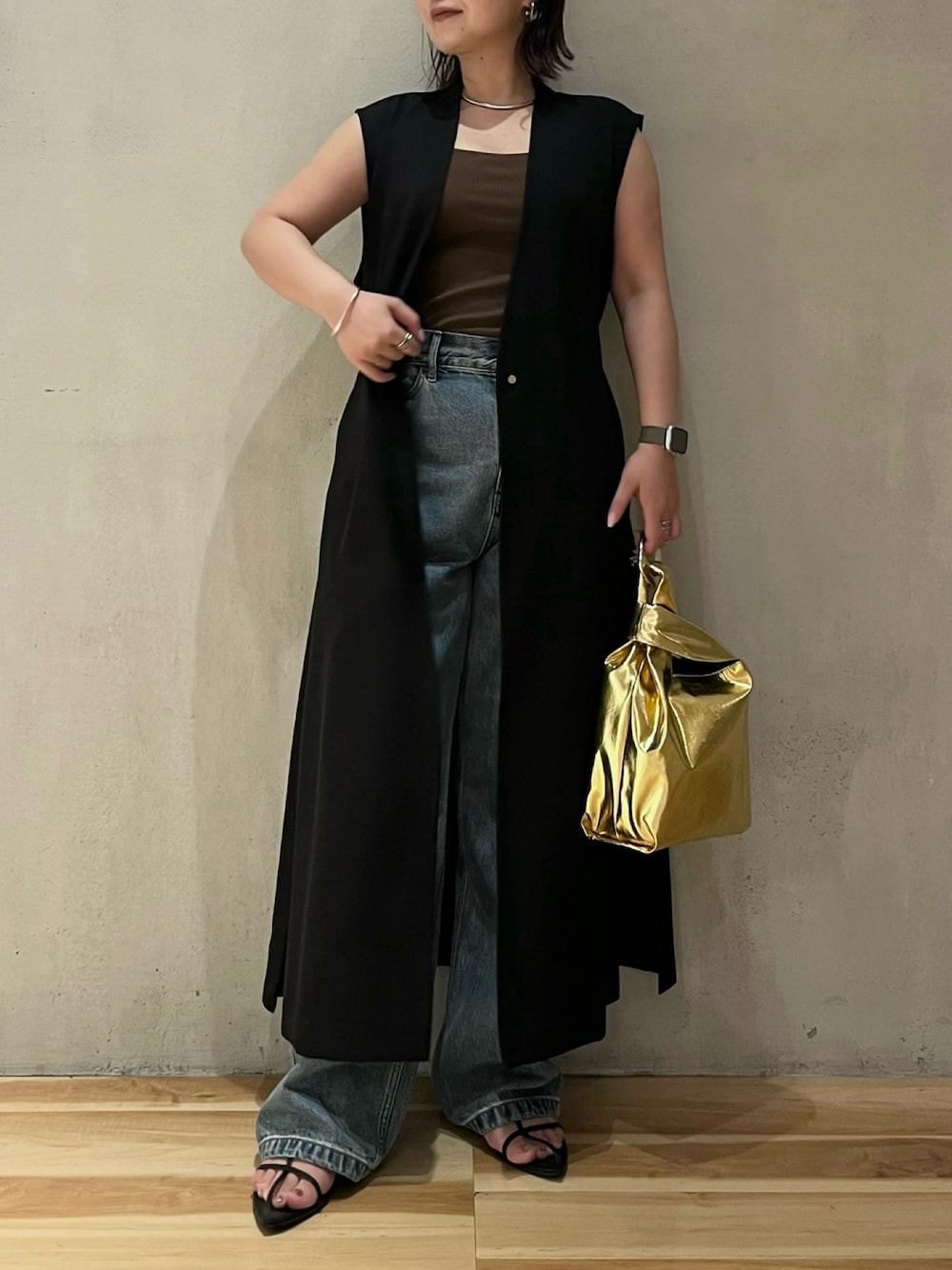 ELENDEEK ロングジレ ブラック F