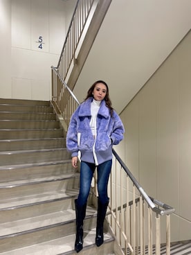 「GYDA」｜「アイテム（ブルゾン）」を使った、rinaさん（レディース・170cm）の秋コーディネート
