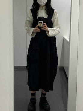 「チャイナシャツ」｜「アイテム（オールインワン・サロペット）」を使った、kirinさん（レディース・166cm）の秋コーディネート